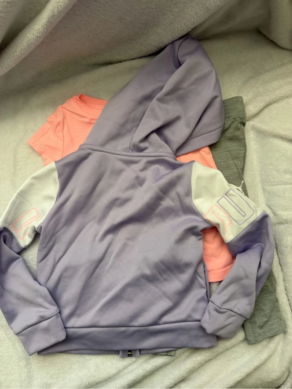 Puma Kids Lavender Hooded Jacket, Tee, and Leggings - Picture 4 of 6